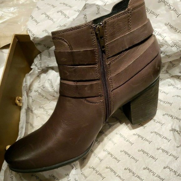 Josef Seibel New BRITNEY 50 Comfort Boots 41/10 Brown Black Ombre Leather Bootie - Picture 8 of 16